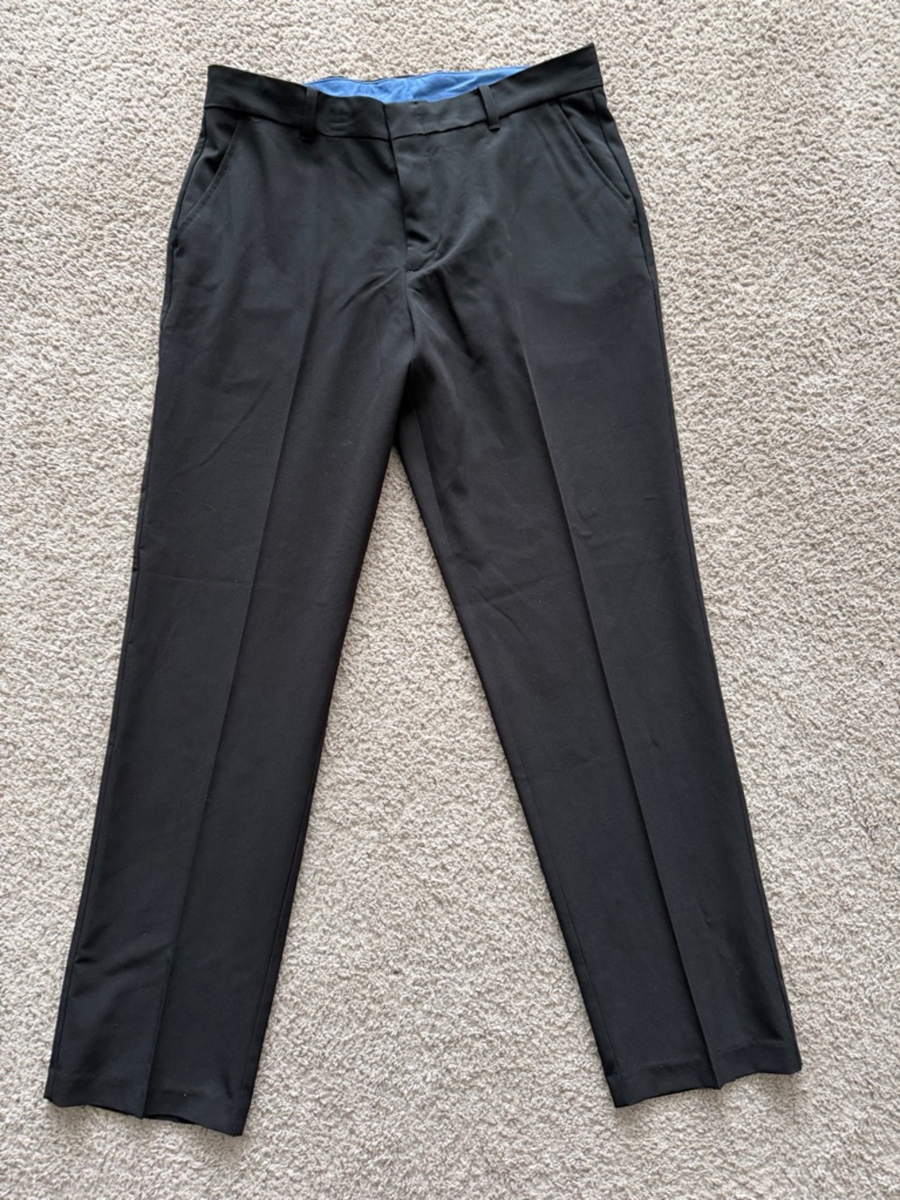 Izod boys Black Dress Slacks with Subtle Blue Waistband Lining